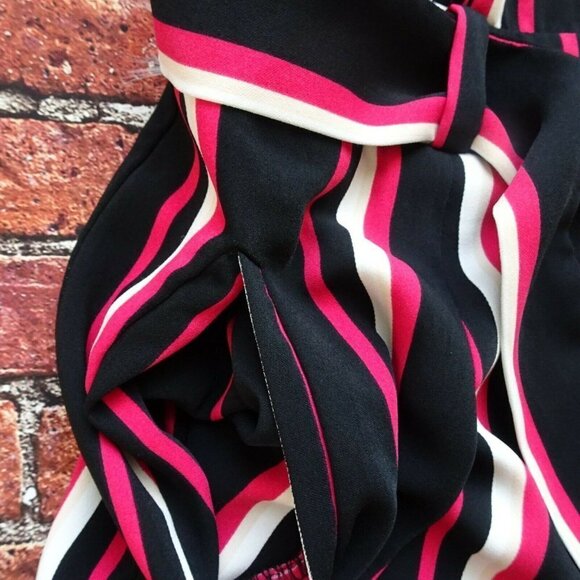 Torrid Women's Paperbag Shorts Waist Tie Belted Stripes Pink Multicolor Plus 18 - Picture 10 of 12